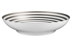 Тарелка суповая JL Coquet Хемисфер Узкие полосы, платиновые 19,5 см