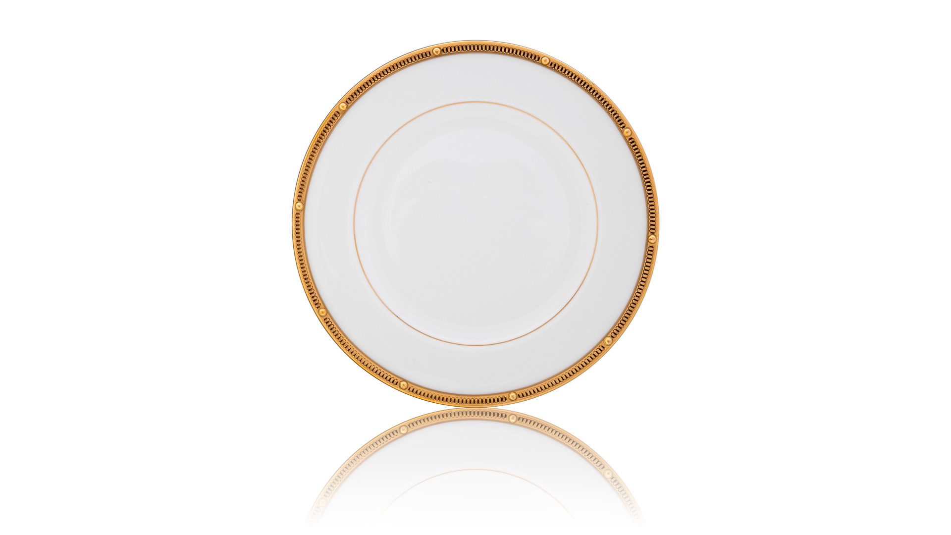 Тарелка десертная Noritake Рочель Золотой кант 17 см, фарфор костяной