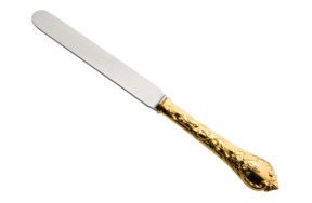 Нож столовый Odiot Демидофф 26,4 см, серебро 925 с позолотой