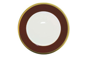 Тарелка обеденная 28см Китайский лак, золотой кант (шоколад)