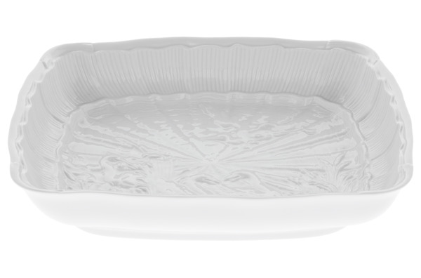 Блюдо прямоугольное Meissen Лебединый сервиз 26,5 см, белый рельеф