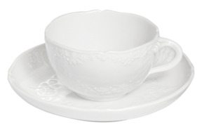 Чашка чайная с блюдцем Meissen 160мл Новый марсель, белый рельеф