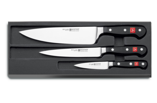 Набор кухонных ножей  Поварская тройка Wuesthof Classic, 3 шт, сталь кованая