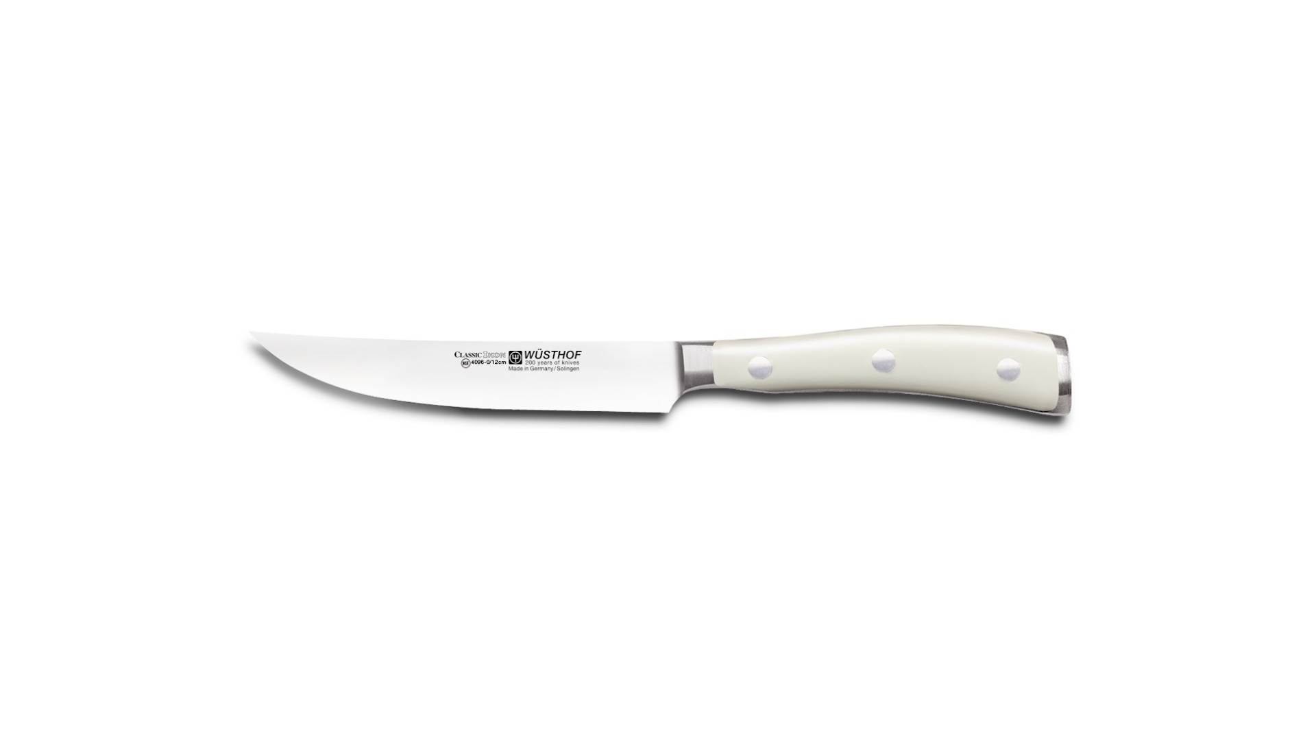 Нож для стейка Wuesthof Ikon Cream White 12 см, сталь кованая
