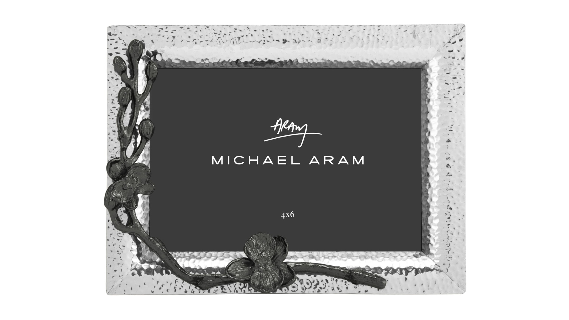 Рамка для фото Michael Aram Черная орхидея 10х15 см, серебристая