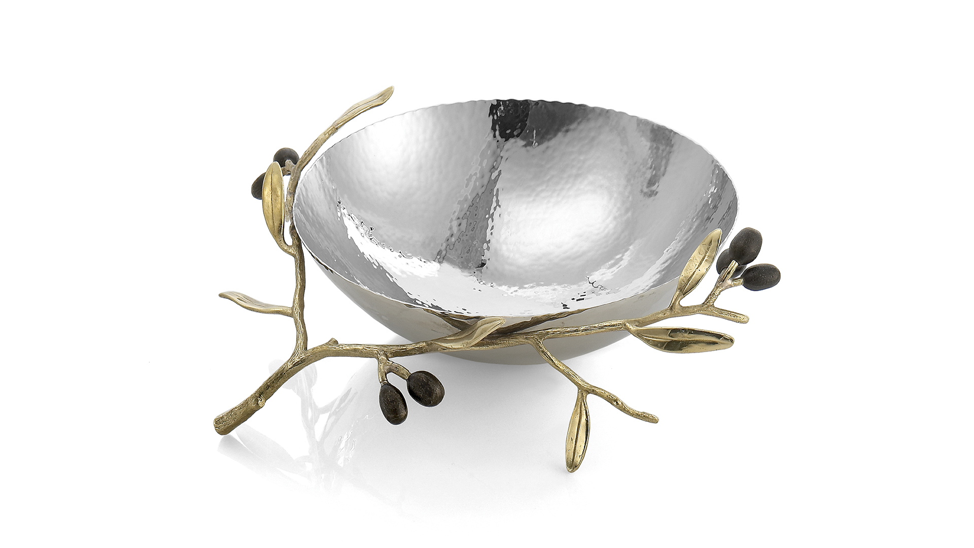 Чаша Michael Aram Золотая оливковая ветвь 25 см, сталь нержавеющая , серебристая