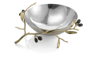 Чаша Michael Aram Золотая оливковая ветвь 25 см, сталь нержавеющая , серебристая