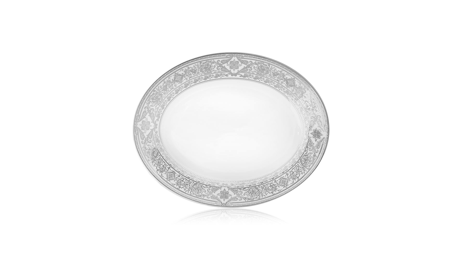 Блюдо овальное Haviland Матиньон 23,5 см, белый, платиновый декор