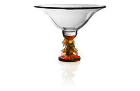 Чаша на ножке Cristal de Paris Цветок, 35 см, янтарная