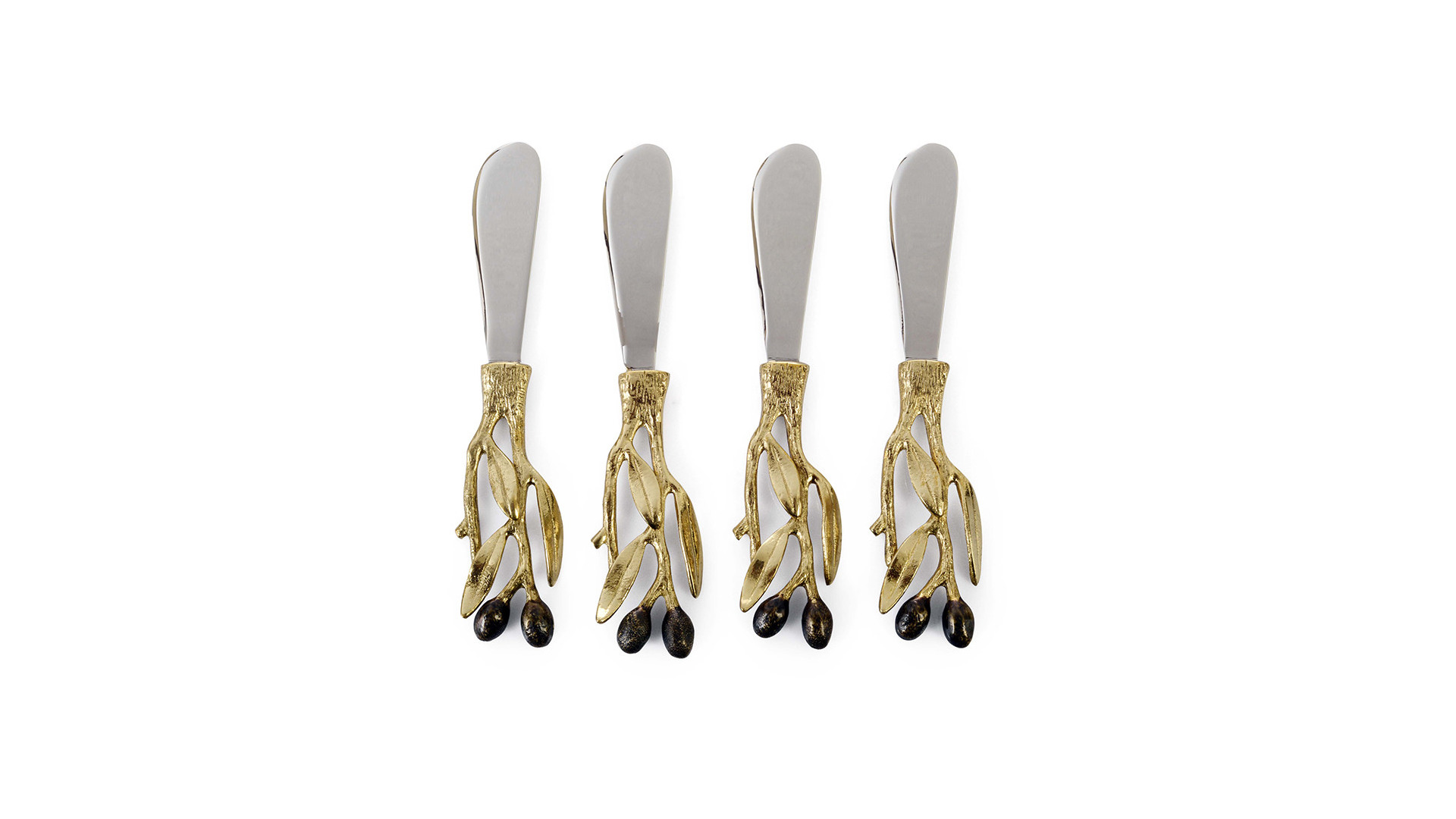 Набор нож для масла Michael Aram Золотая оливковая ветвь 14,5 см, 4 шт
