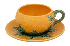 Чашка кофейная с блюдцем Bordallo Pinheiro Апельсин 100 мл, керамика