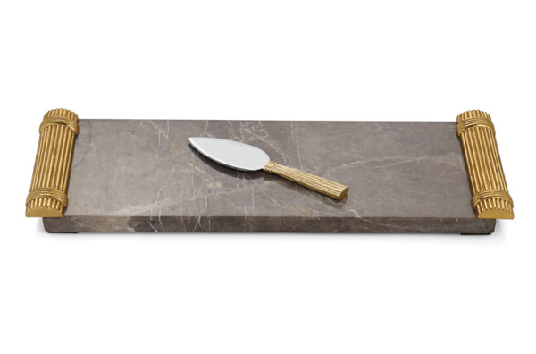 Доска для сыра с ножом Michael Aram Золотая пшеница 41х15 см