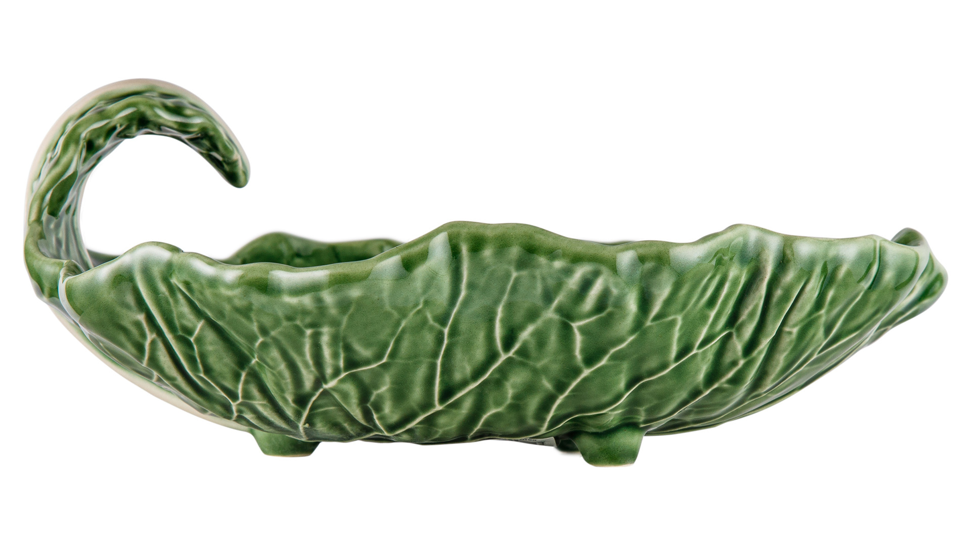 Блюдо глубокое на ножках Bordallo Pinheiro Капуста 25 см, керамика