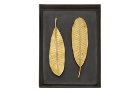 Панно Michael Aram Золотые листья чампы 26х35 см, золотистое