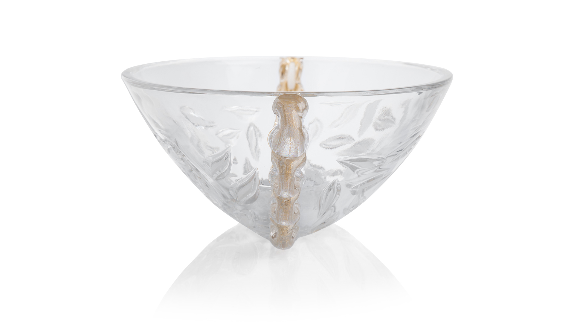 Чаша для центра стола Duccio di Segna Гармония 47 см, хрусталь, прозрачная с золотым