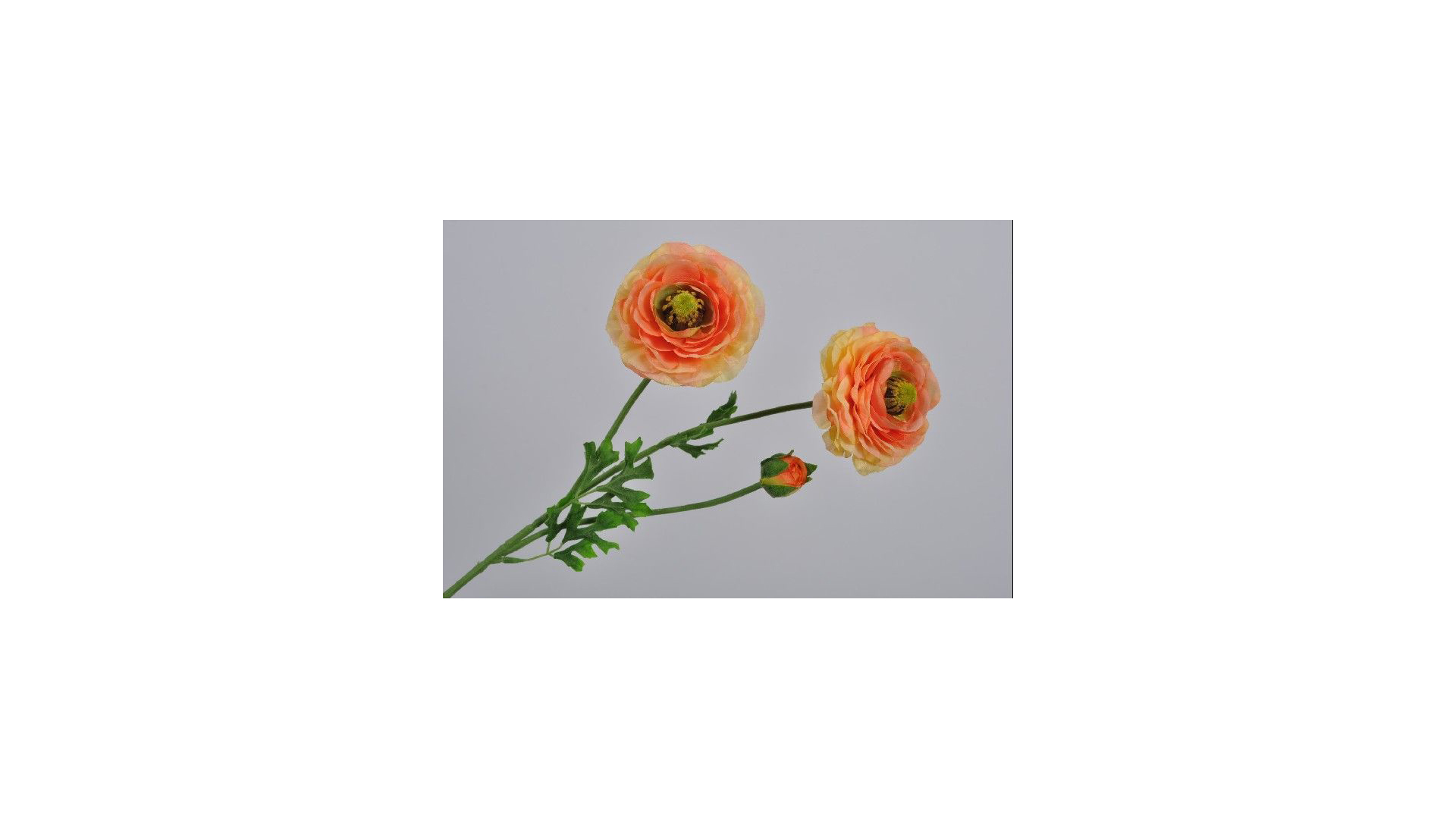 Цветок искусственный Silk-ka "Ранункулюс"  56см (оранжевый)