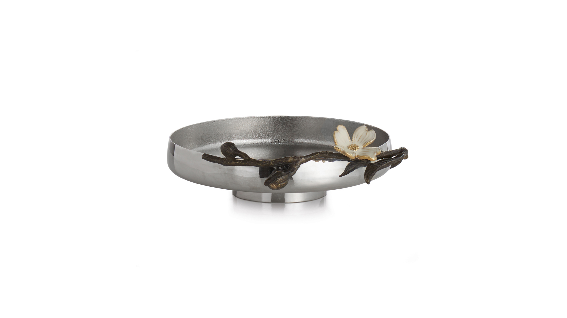 Чаша малая Michael Aram Цветок кизила 17 см, сталь, серебристая