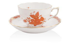 Чашка чайная с блюдцем Herend 250 мл Аппони, оранжевый