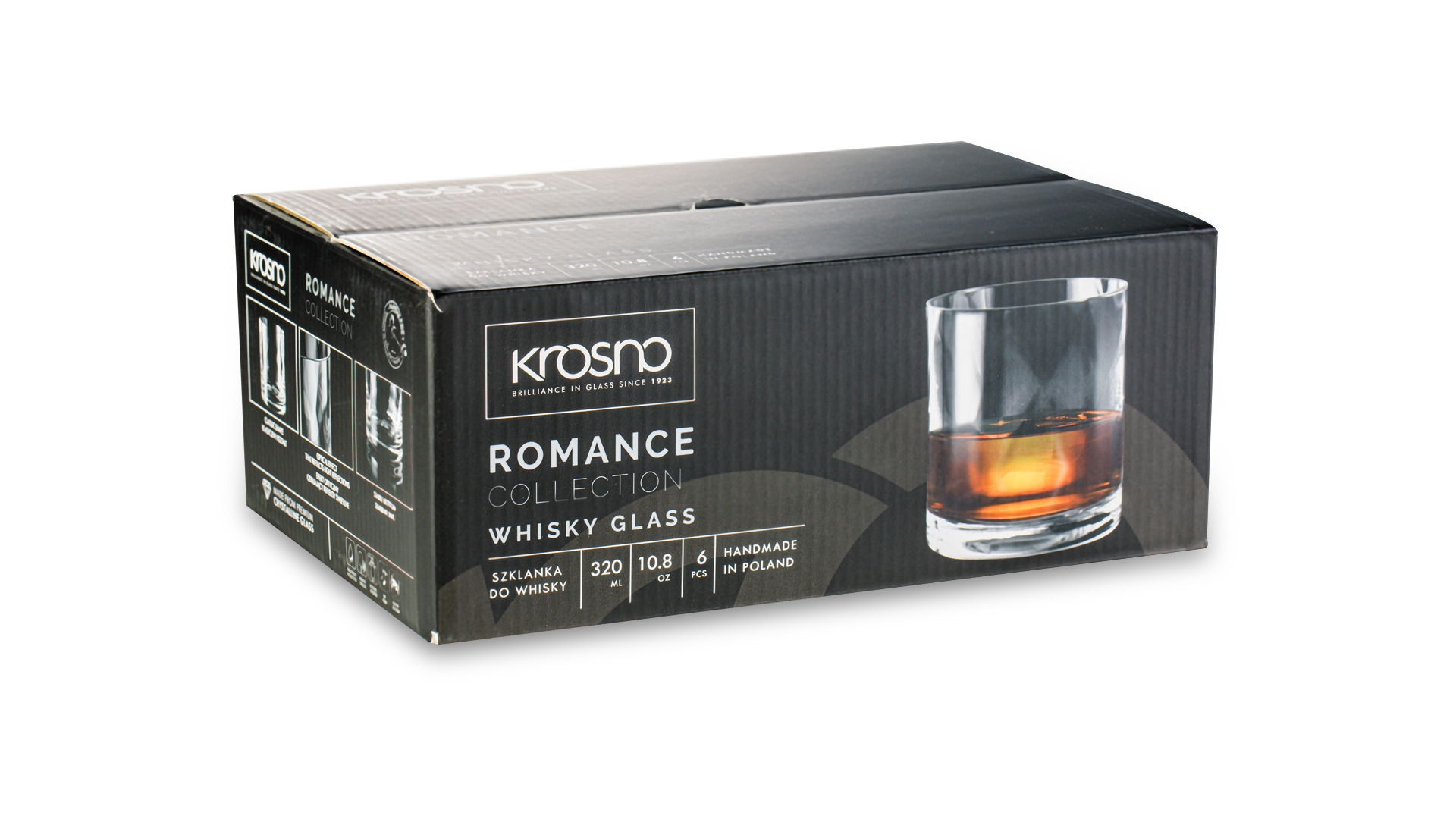 Набор стаканов для виски Krosno Романтика 320 мл, 6 шт