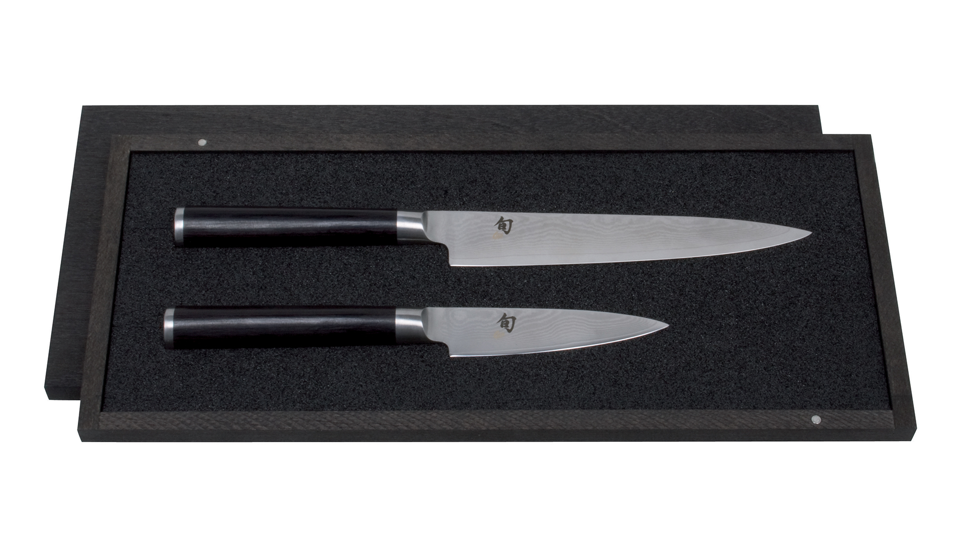 Набор кухонных ножей KAI Шан Классик 9 см и 15 см, 2 шт, дамасская сталь, 32 слоя