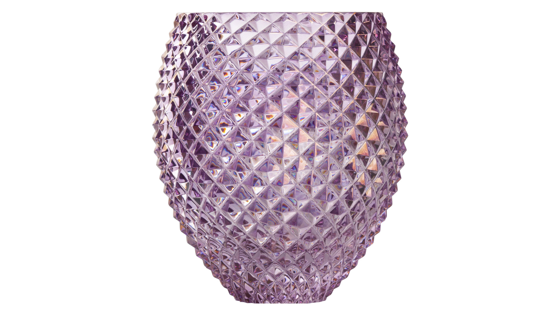 Ваза Cristal de Paris Диамант 17,5х13 см, фиолетовая
