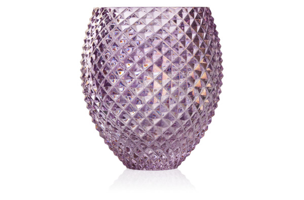 Ваза Cristal de Paris Диамант 17,5х13 см, фиолетовая