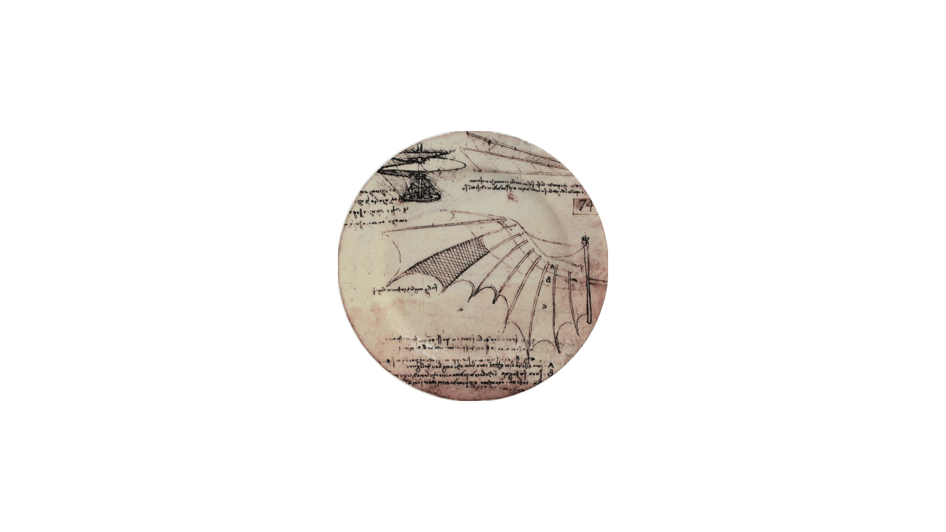 Набор подставок для кружек Gien Механизмы Леонардо Да Винчи 12,8 см, фаянс, 4 шт