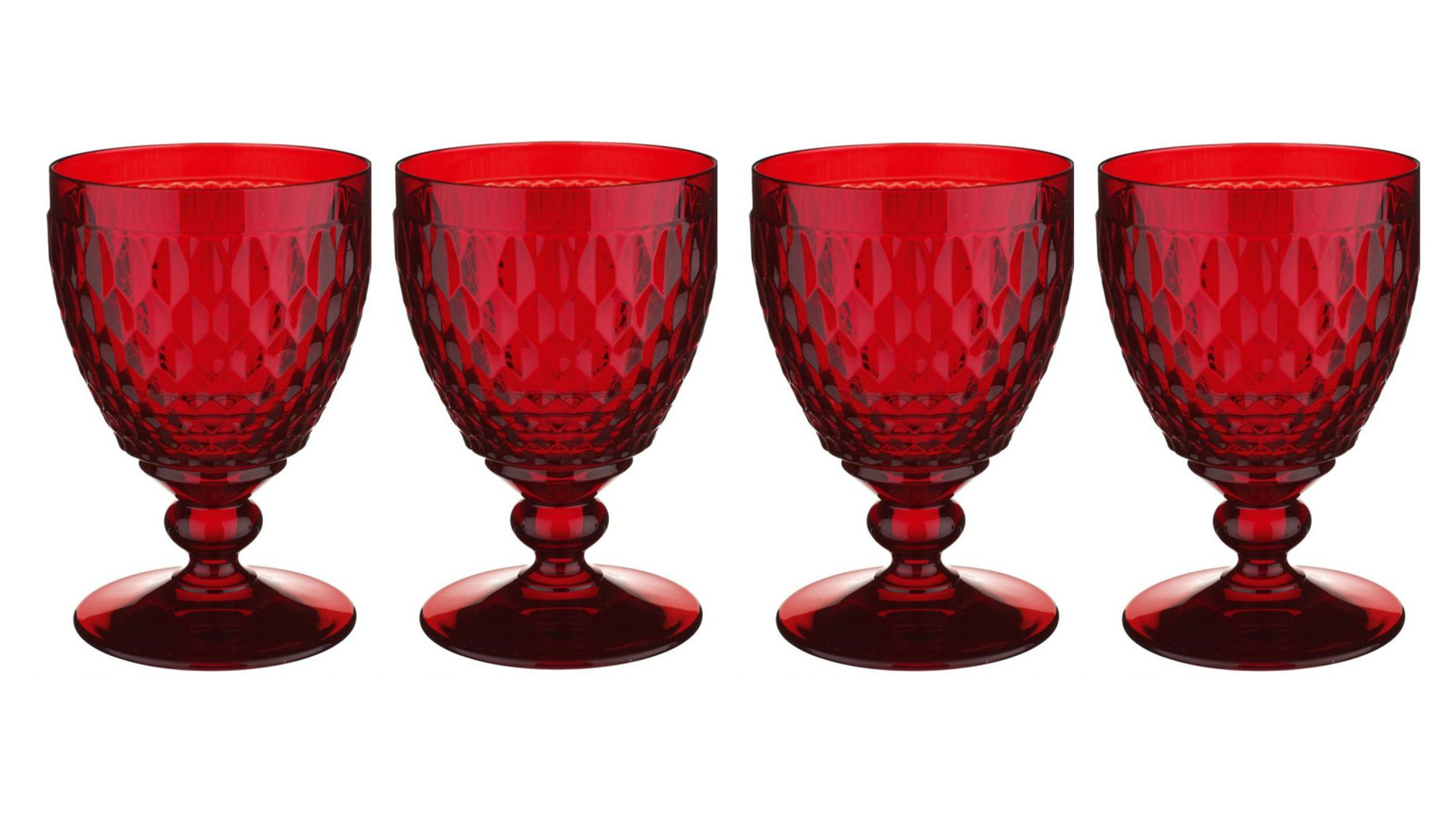 Набор бокалов для воды Villeroy&Boch Boston coloured 400 мл, 4 шт, хрусталь, красный