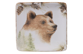 Тарелка пирожковая квадратная Certified Int Заповедный лес.Медведь 15 см, керамика