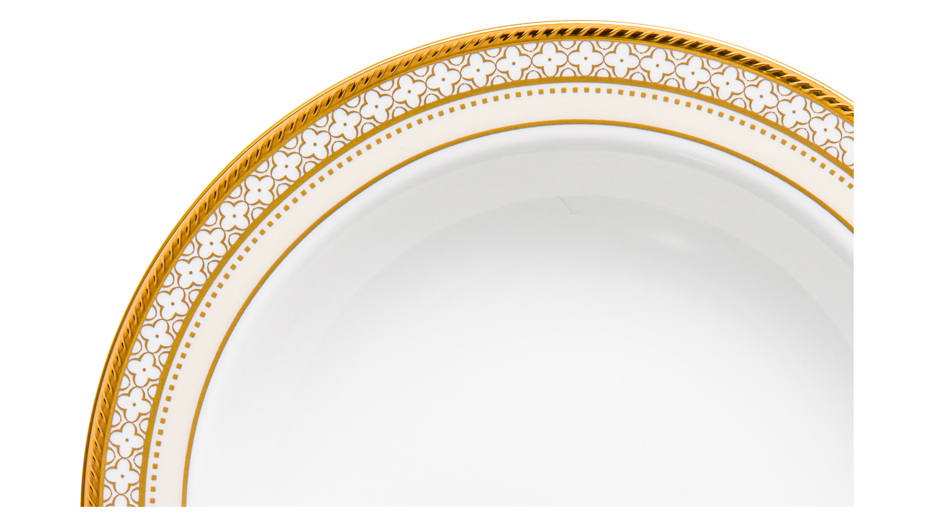 Чаша для десерта Noritake Трефолио, золотой кант 15,5 см, фарфор костяной