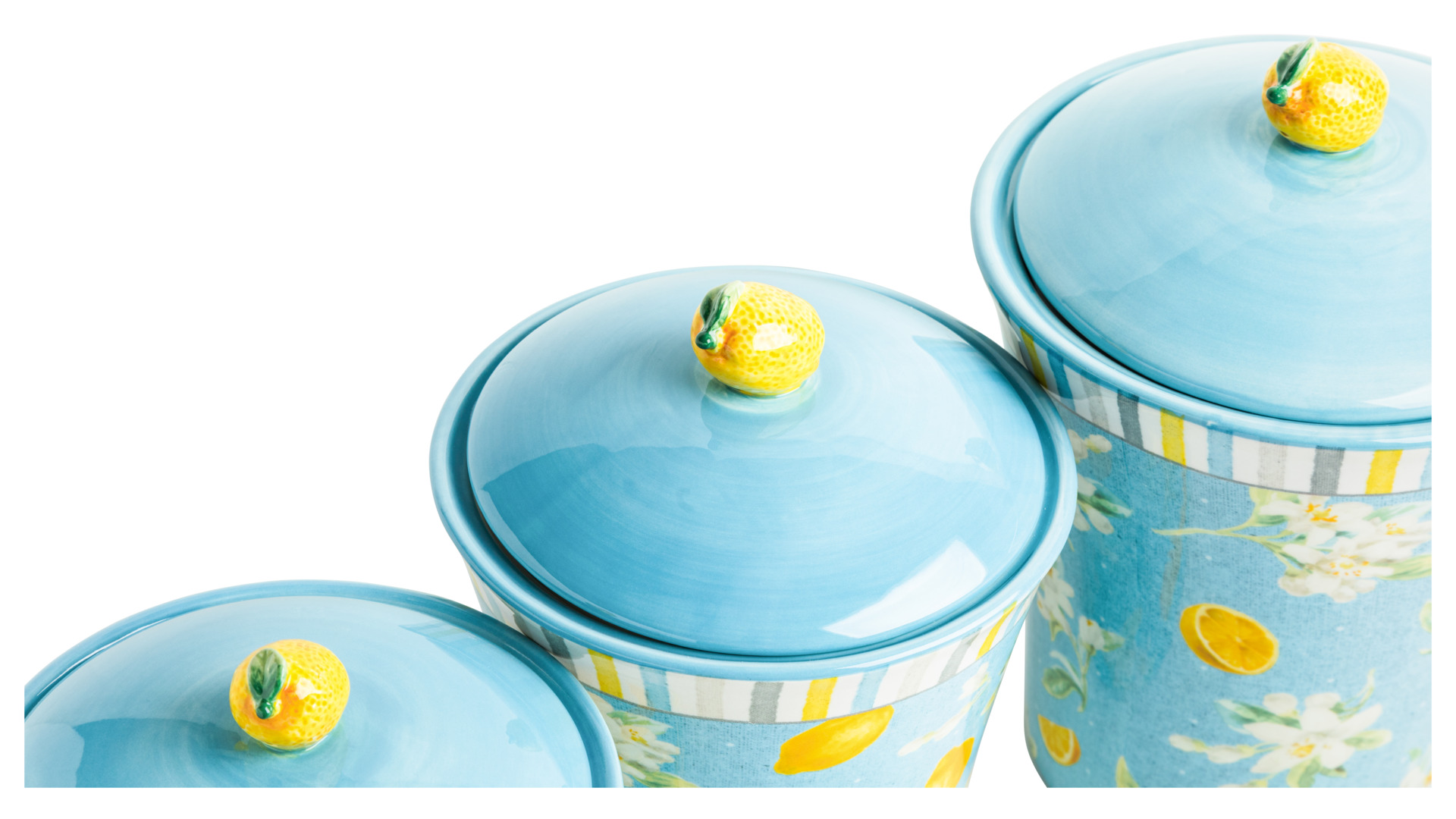 Набор банок для печенья Certified Int. Лимоны, 1,4л, 1,7л, 3,1л, керамика, 3 шт