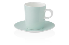 Чашка кофейная с блюдцем Mix&Match Синергия 100 мл зеленая, костяной фарфор