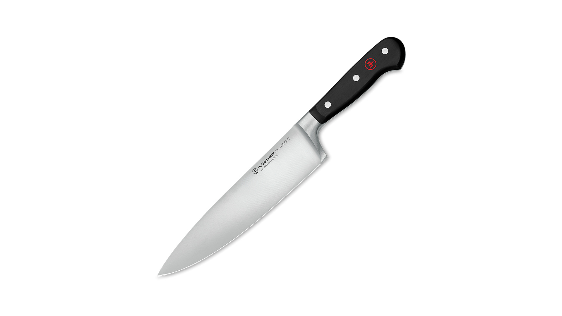 Нож профессиональный Шеф Wuesthof Classic 20 см, в подарок подставка для ножей, темный бук