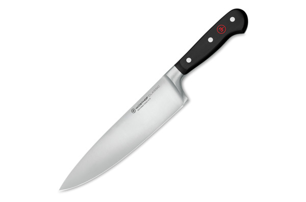 Нож профессиональный Шеф Wuesthof Classic 20 см, в подарок подставка для ножей, темный бук