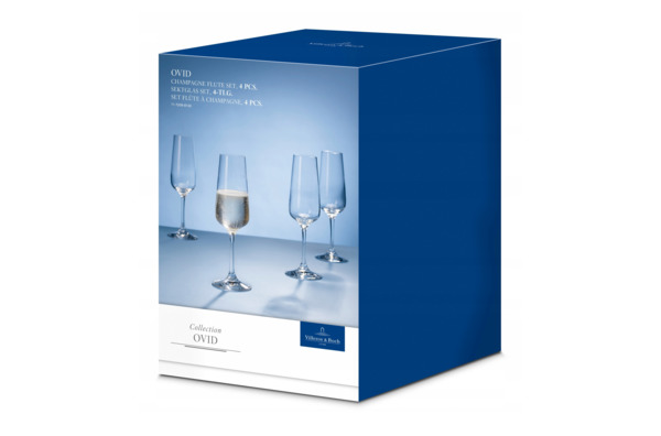 Набор бокалов для шампанского Villeroy&Boch Cristal Ovid 250 мл, 4 шт, стекло хрустальное