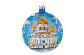 Игрушка елочная шар Bartosh Москва Храм Христа-Спасителя, стекло