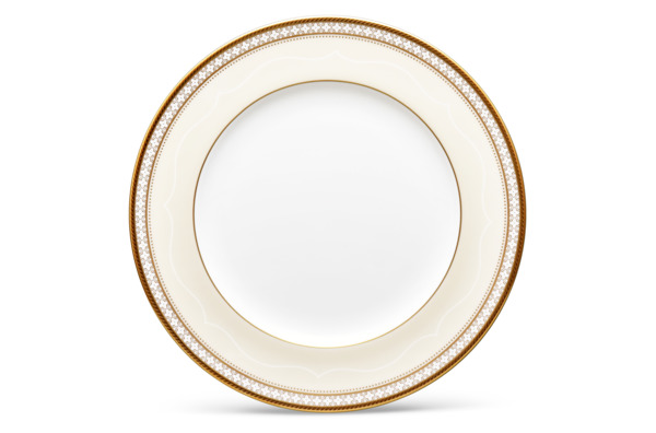 Набор из 6 тарелок закусочных Noritake Трефолио, золотой кант 22 см
