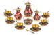 Сеpвиз кофейный Русские самоцветы 3663,41 г, на 6 персон 22 предмета, серебро 925