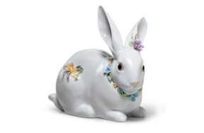 Фигурка Lladro Внимательный кролик 12x11 см, фарфор