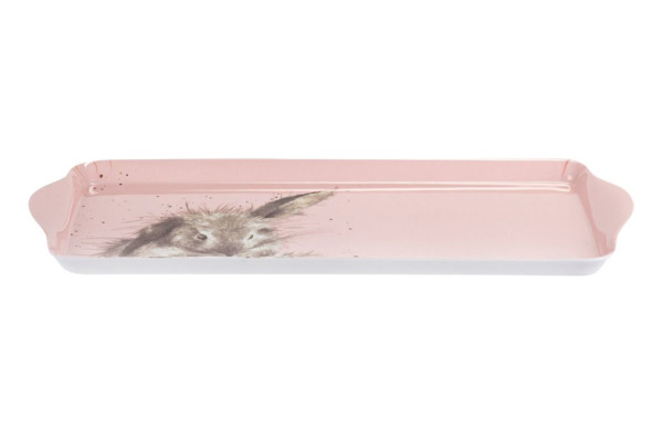 Поднос прямоугольный с ручками Pimpernel Забавная фауна Пушистый кролик 38,5х16,5 см