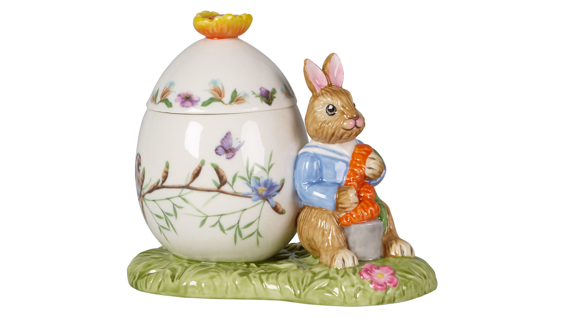 Шкатулка Villeroy&Boch Bunny Tales Заяц с морковкой 11х7см, фарфор