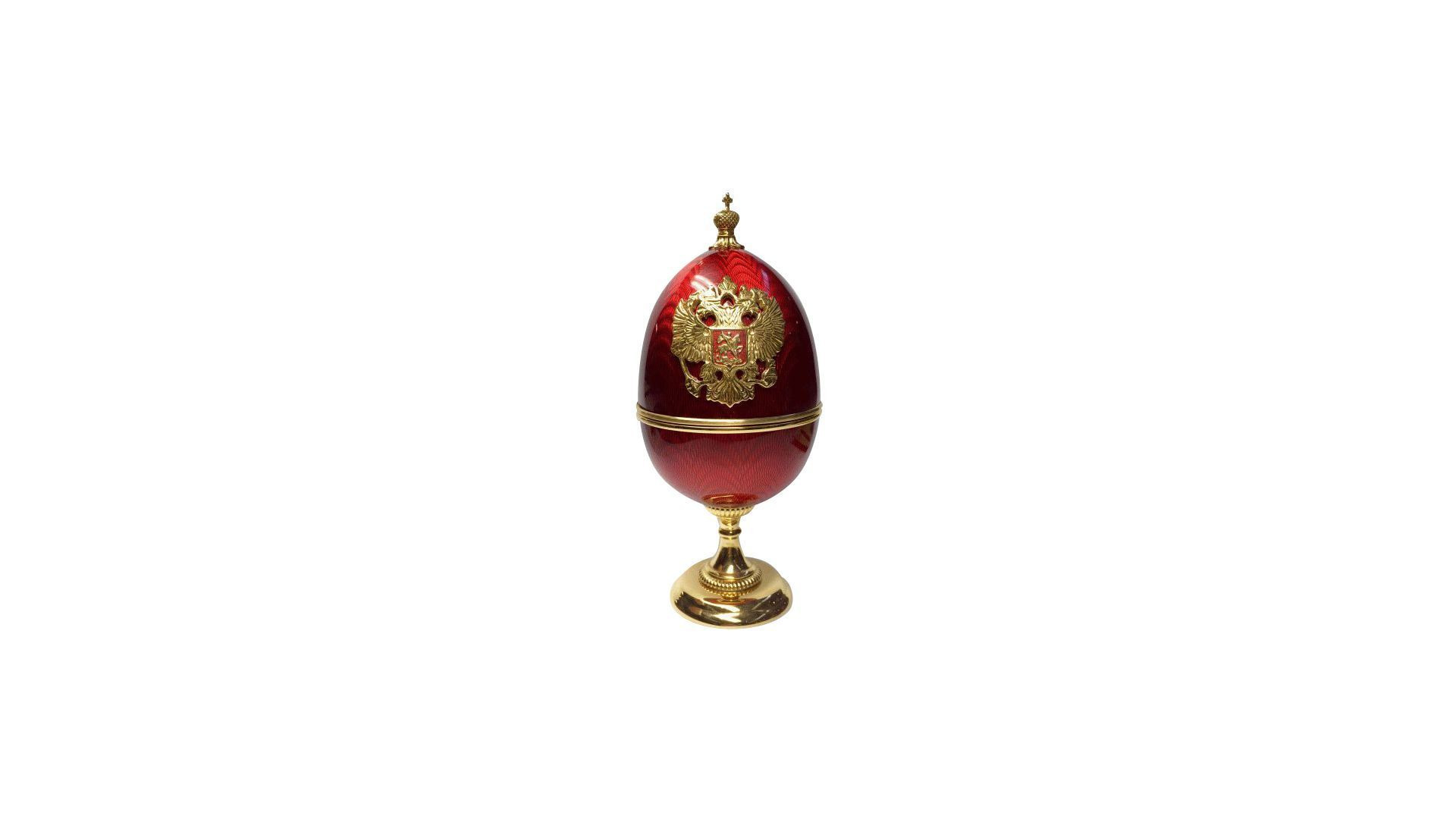 Шкатулка-яйцо Русские самоцветы Занавески 6см, серебро 925, позолота