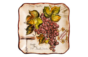 Тарелка закусочная Certified Int. Виноделие Красный виноград-2 21 см, керамика