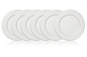 Набор тарелок обеденных Lenox Ханна, платиновый кант 27 см, фарфор, 6 шт