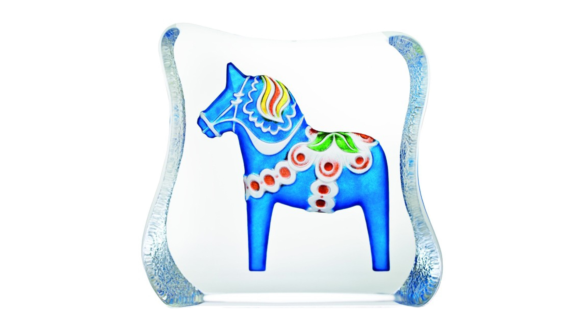 Скульптура Maleras Далекарлийская лошадка 15 см, хрусталь, синий