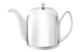 Чайник заварочный Degrenne Salam 1,3 л, фарфор, сталь нержавеющая, белый, с зеркальной муфтой