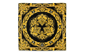 Платок сувенирный Русские в моде Златоустовская гравюра 90х90 см, шелк, вискоза, ручная подшивка