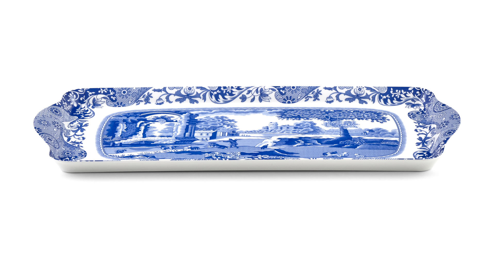 Поднос прямоугольный с ручками Pimpernel Голубая Италия 38,5х16,5 см