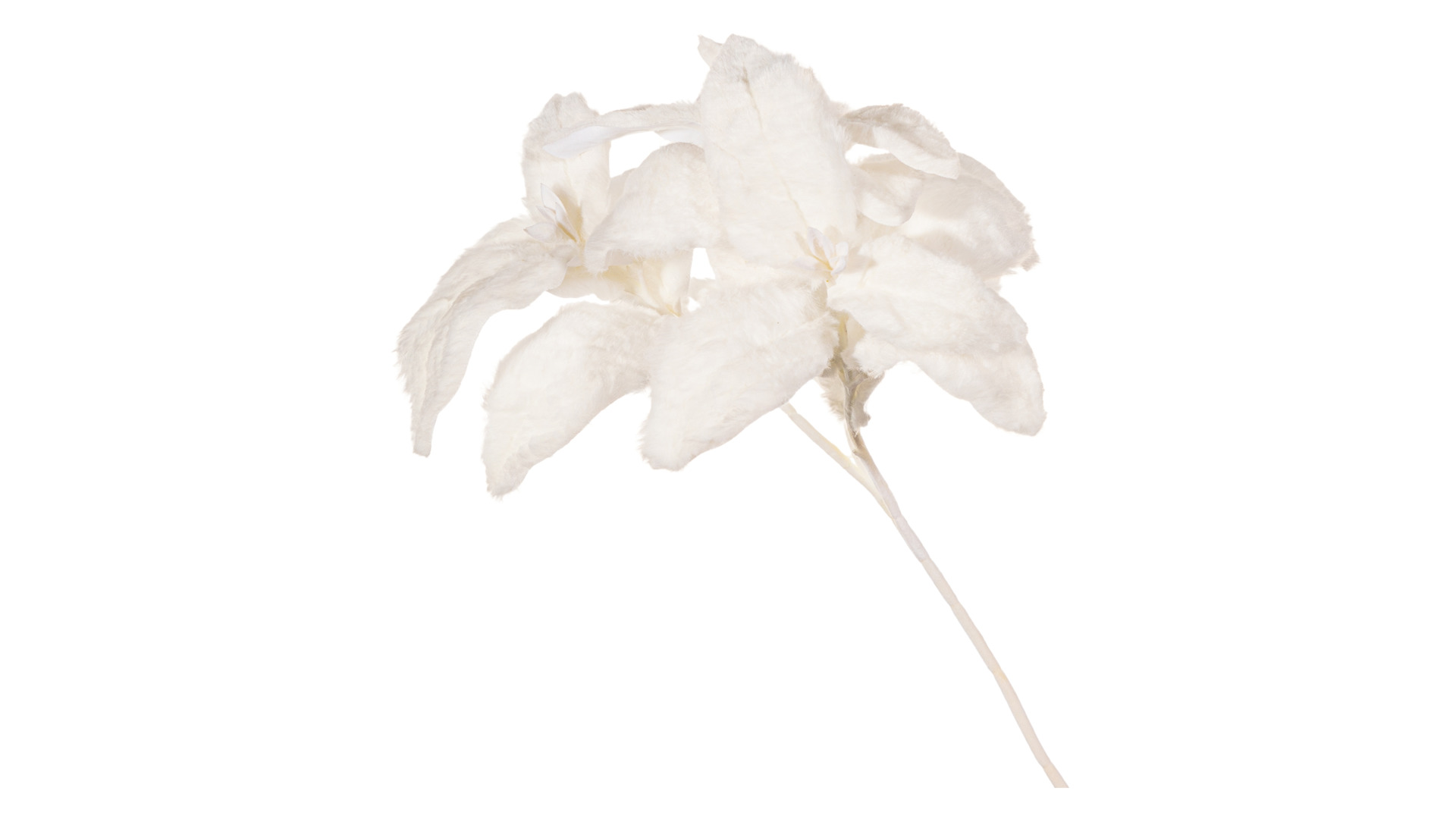 Украшение декоративное Goodwill Пуансеттия 66 см, меховые листья, белое
