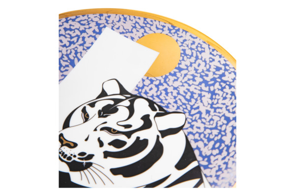 Тарелка декоративная ИФЗ Эллипс Тигр В ожидании сказки 19,5 см, фарфор твердый